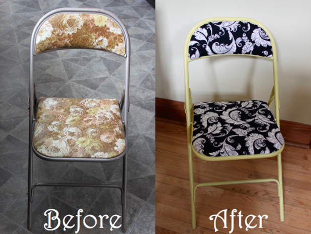 How to Paint and Reupholster an Upcycled Folding Chair